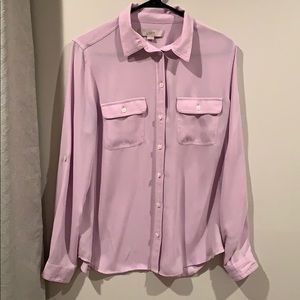 Loft button down polyester blouse